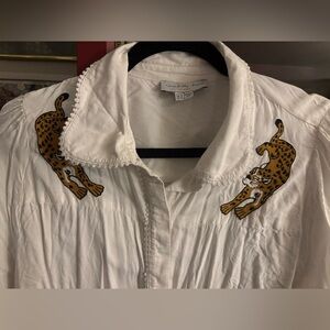 Never Fully Dressed leaping leopard blouse 🐆